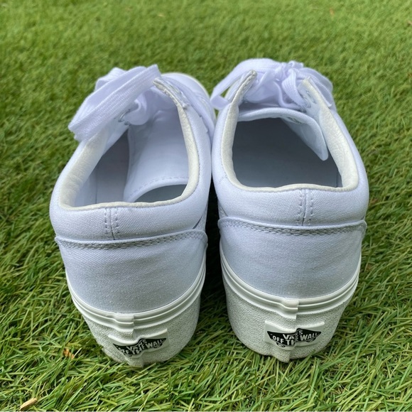 VANS WHITE PLATFORM SNEAKERS 8.5 - Picture 3 of 12